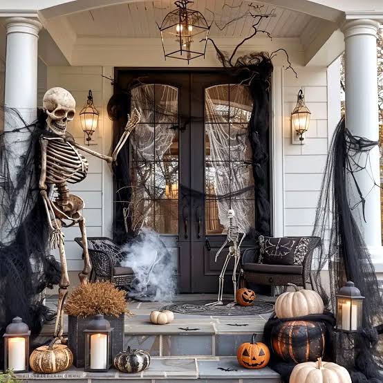 Halloween porch decorations